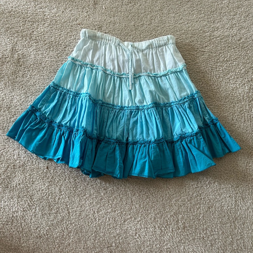 H & M girls blue tiered skirt size 110 age 4-5 years
